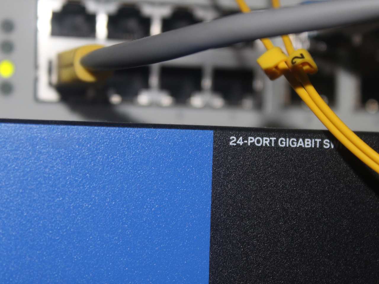 two switches with an ethernet cable connected