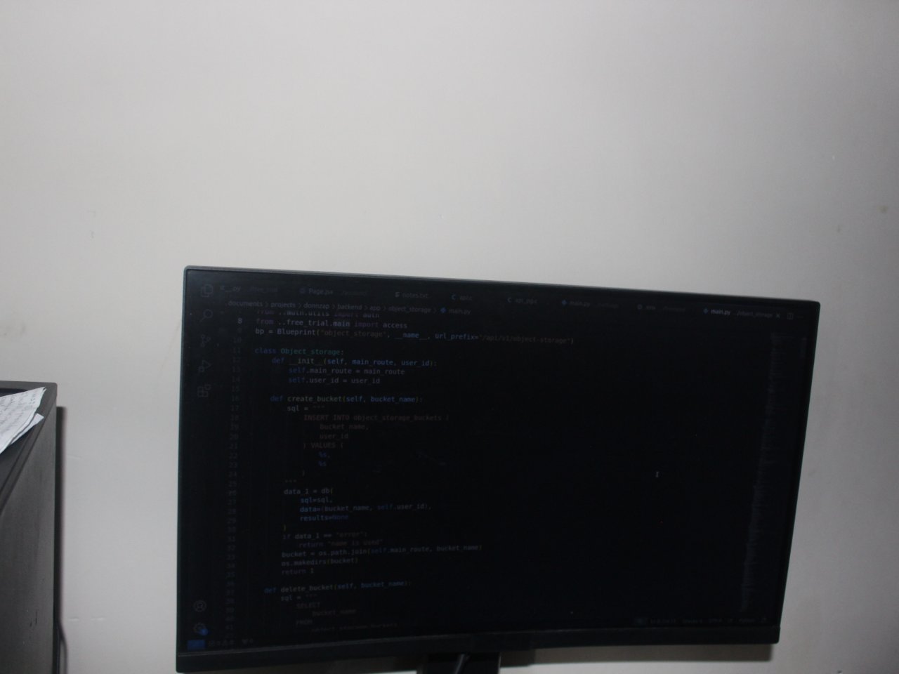 monitor with programming code